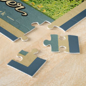 ジャスパー国立公園ヴィンテージトラベルベア ジグソーパズル (側面)