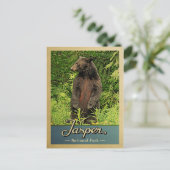 ジャスパー国立公園ヴィンテージトラベルベア ポストカード (スタンド正面)