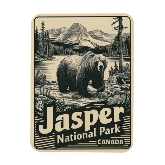 ジャスパー国立公園 アルバータ州 カナダ ヴィンテージ ギフト マグネット (縦)