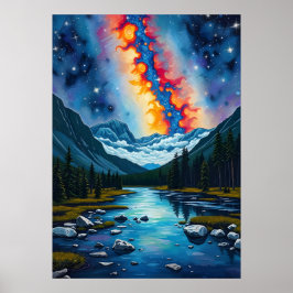 ジャスパー国立公園 – 天の川の上 ポスター