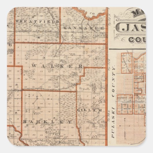 ジャスパー郡の地図 スクエアシール (正面)