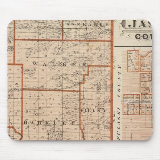 ジャスパー郡の地図 マウスパッド (正面)