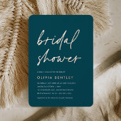 ジャスパー+バラ |ミニマリストスクリプトブライダルシャワー 箔招待状