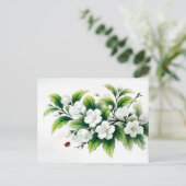 ジャスミンがアジアのインク絵を描を咲かす シーズンポストカード (スタンド正面)