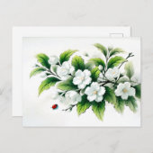 ジャスミンがアジアのインク絵を描を咲かす シーズンポストカード (正面/裏面)