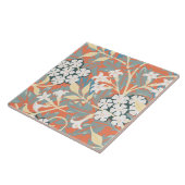 ジャスミンのイラストレーションブルー/ベージュ タイル (側面)