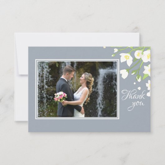 ジャスミンの写真フレームは感謝していしています サンキューカード (正面)