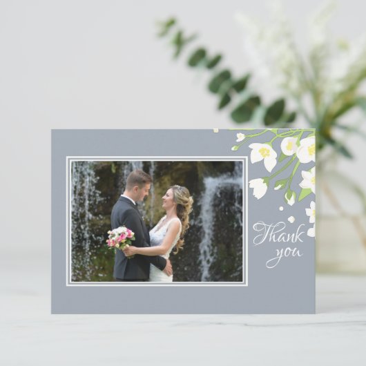 ジャスミンの写真フレームは感謝していしています サンキューカード (スタンド正面)