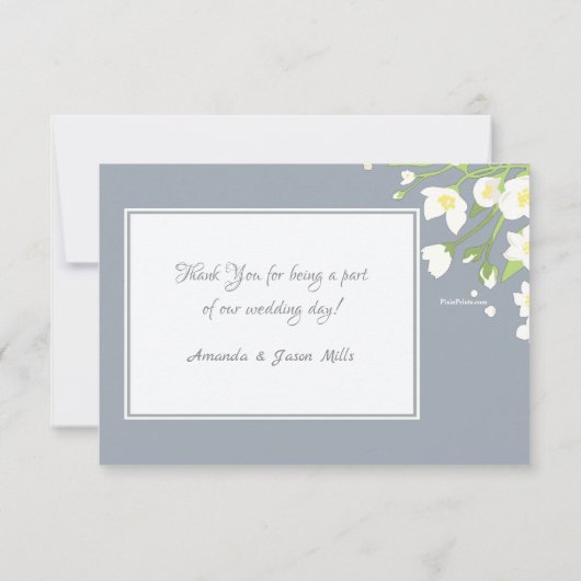 ジャスミンの写真フレームは感謝していしています サンキューカード (裏面)