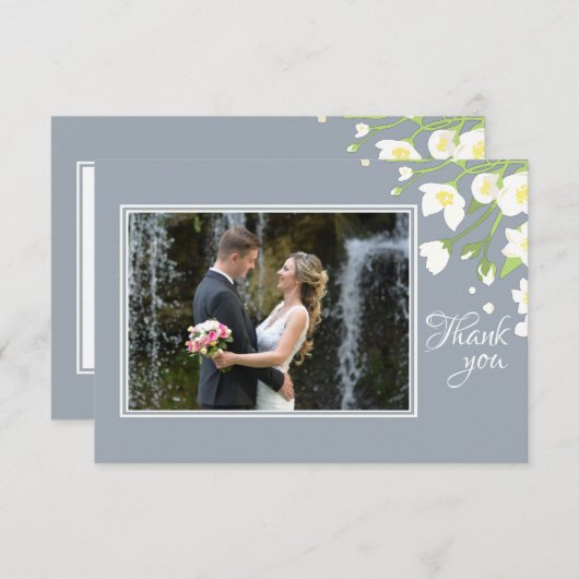 ジャスミンの写真フレームは感謝していしています サンキューカード (正面/裏面)