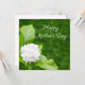 ジャスミンの花が緑の母の日 カード (正面/裏面インサイチュ)