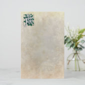 ジャスミンの花のモノグラムのためのJ 便箋 (スタンド正面)