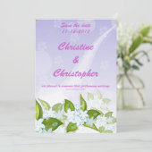 ジャスミンの花 オーダーメイド 保存  日付 招待状 (スタンド正面)