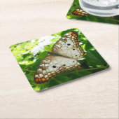 ジャスミンの蝶の熱帯自然 スクエアペーパーコースター (アングル)