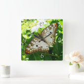 ジャスミンの蝶の熱帯自然 スクエア壁時計 (ホーム)