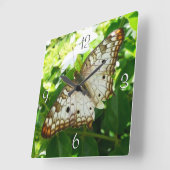 ジャスミンの蝶の熱帯自然 スクエア壁時計 (傾斜)