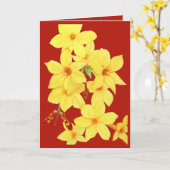 ジャスミンウォーターカラーグリーティングカード カード (黄色い花)