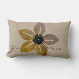 ジャスミンクールフラワーアッド文字リネンルック ランバークッション