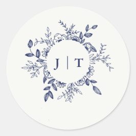 ジャスミンサンバックとネイビー結婚ブルー ラウンドシール