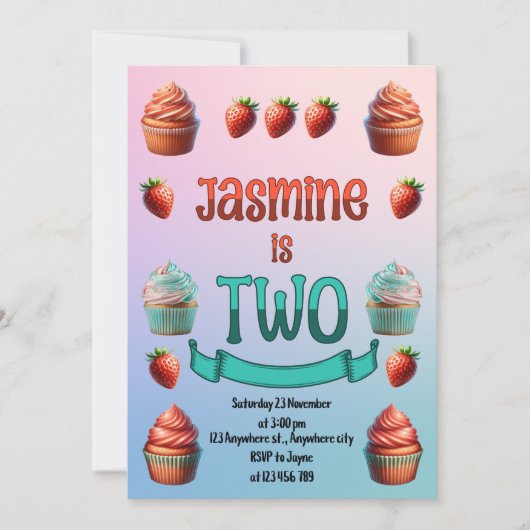ジャスミンズセカンド誕生日 招待状 (正面)