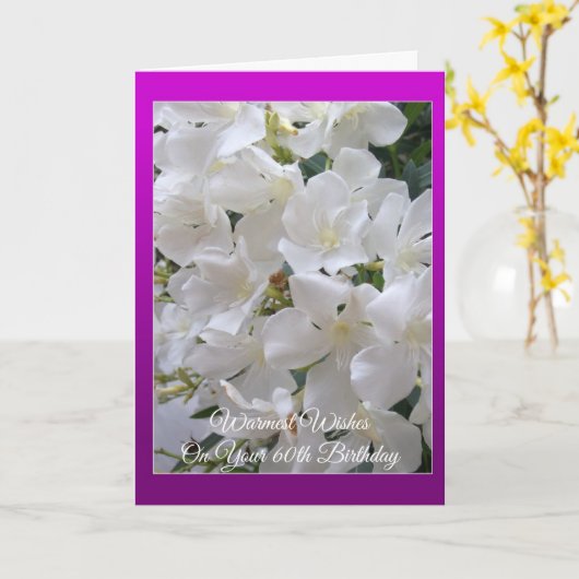 ジャスミンパーソナライズされたフローラ60誕生日カード カード (黄色い花)