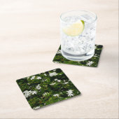 ジャスミンフラワートロピカルボタニカル スクエアペーパーコースター (インサイチュ)