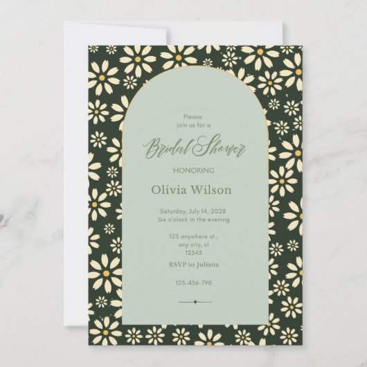 ジャスミンフラワーブライダルシャワー招待 招待状 (正面)