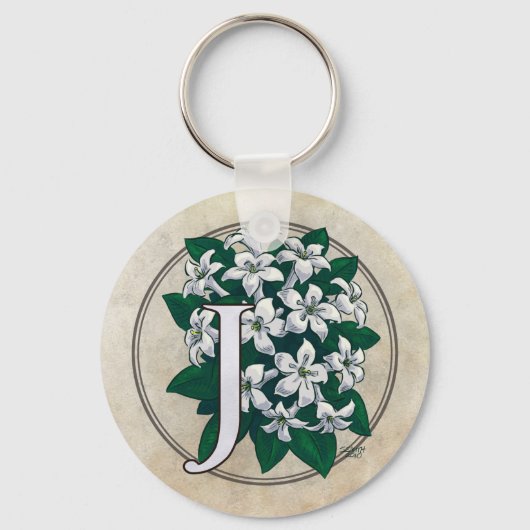 ジャスミンフラワーモノグラムJ キーホルダー (正面)