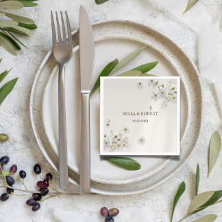 ジャスミンフローラボホ結婚のナプキンス スタンダードカクテルナプキン