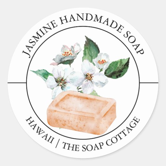 ジャスミン石鹸ラベル ラウンドシール (正面)