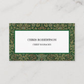 ジャスミン花柄グリーンホワイトフラワーガーデン 名刺 (正面)