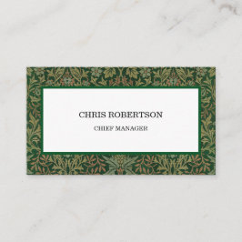 ジャスミン花柄グリーンホワイトフラワーガーデン 名刺