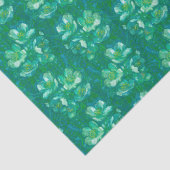 ジャスミン開花ヴィンテージ花花フローラルパターングリーン 薄葉紙 (詳細)