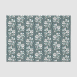 ジャスミン開花ヴィンテージ花花フローラルパターングレー 薄葉紙