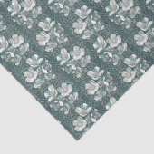 ジャスミン開花ヴィンテージ花花フローラルパターングレー 薄葉紙 (詳細)