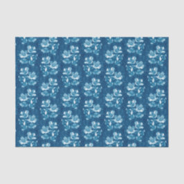 ジャスミン開花ヴィンテージ花花柄インジゴ 薄葉紙