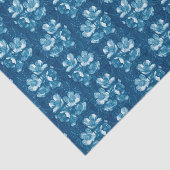 ジャスミン開花ヴィンテージ花花柄インジゴ 薄葉紙 (詳細)