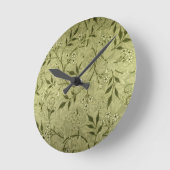「ジャスミン」の壁紙のデザイン1872年 ラウンド壁時計 (傾斜)