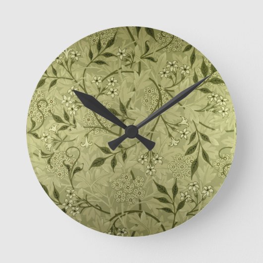「ジャスミン」の壁紙のデザイン1872年 ラウンド壁時計 (正面)