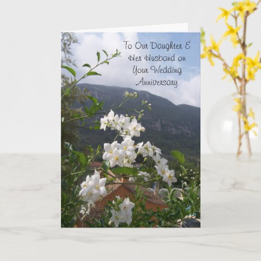 ジャスミン 娘 夫 オーダーメイド 結婚記念日 カード (黄色い花)