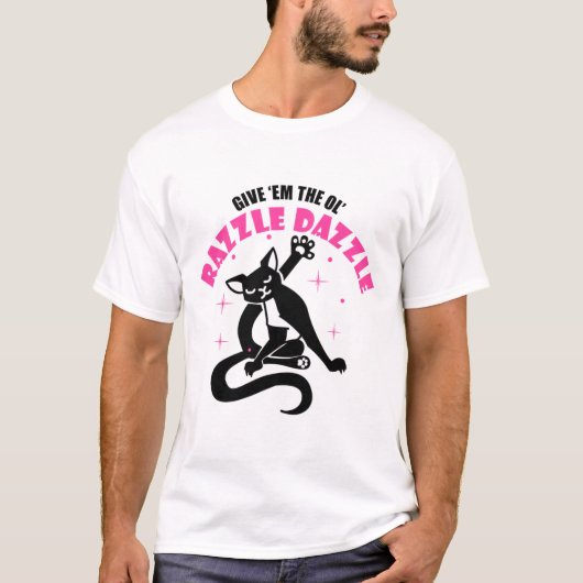 ジャズおもしろいキャッ与えプ・エム・ザ・オール・ラズル Tシャツ (正面)