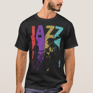 ジャズともっとジャズ – レトロタイポグラフィデザイン Tシャツ