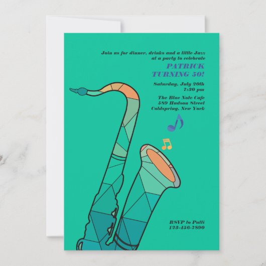 ジャズに彩りを添える招待状 招待状 (正面)
