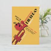 ジャズのトランペット 誕生日 招待状 (スタンド正面)