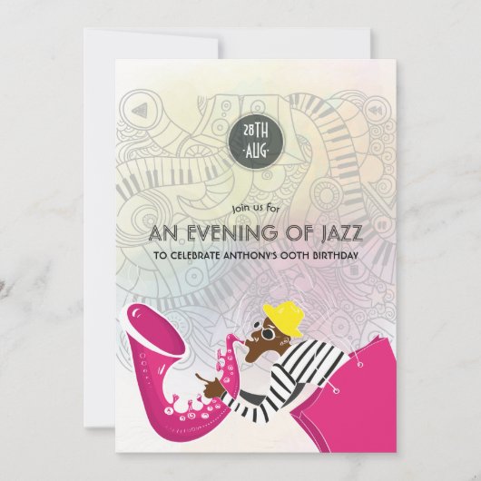 ジャズの夕べ任意の大事な行事パーティの招待状 招待状 (正面)