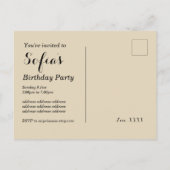 ジャズの夜の誕生日はがき招待状 インビテーションポストカード (裏面)