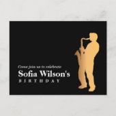 ジャズの夜の誕生日はがき招待状 インビテーションポストカード (正面)