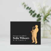 ジャズの夜の誕生日はがき招待状 インビテーションポストカード (スタンド正面)