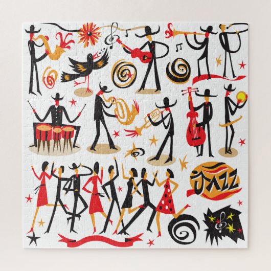 ジャズアイコンセット:白い背景を分離 ジグソーパズル (縦)