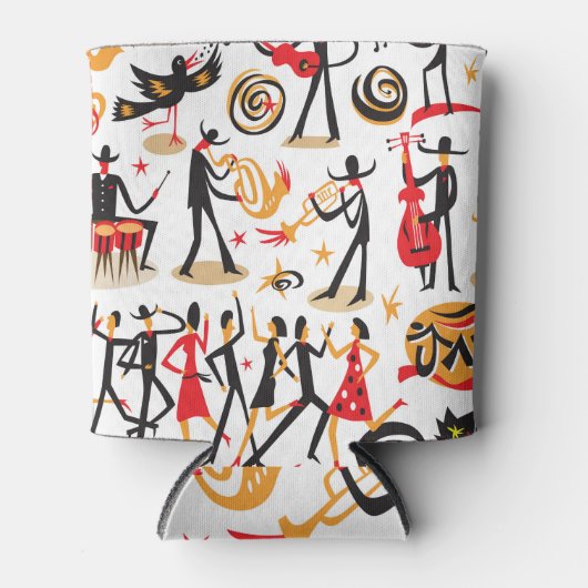 ジャズアイコンセット:白い背景を分離 缶クーラー (正面)